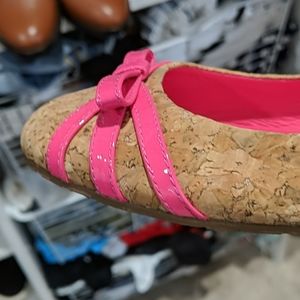 Kate Spade pink and cork flat shoes